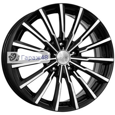 K&amp;K KC562 R14 / 5.5J PCD 4x100 ET 43 ЦО 60.1 Литые Черный глянцевый с полированной лицевой поверхностью